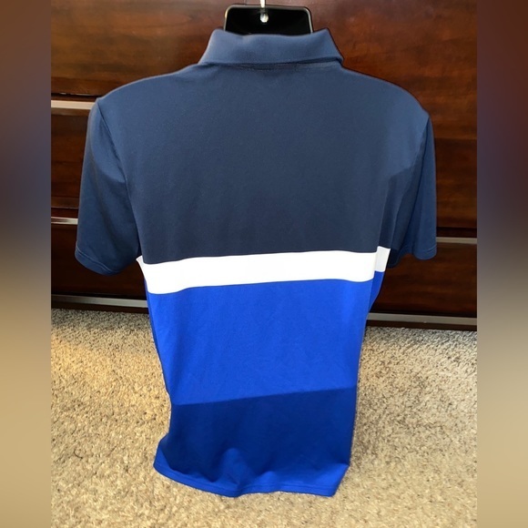 RLX Ralph Lauren Men's Large Blue White Color-block Short Sleeve Golf Polo Shirt - Picture 4 of 8
